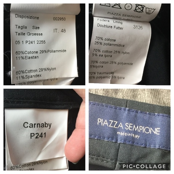 Piazza Sempione Carnaby Italian Black Pants 12 - Picture 8 of 8
